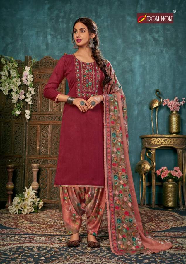 Roli Moli Vaidehi Latest Regular Wear Patiyala Pashmina Dress Material Collection